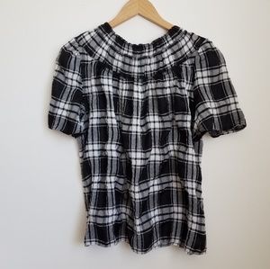 Ann Taylor plaid blouse, size M